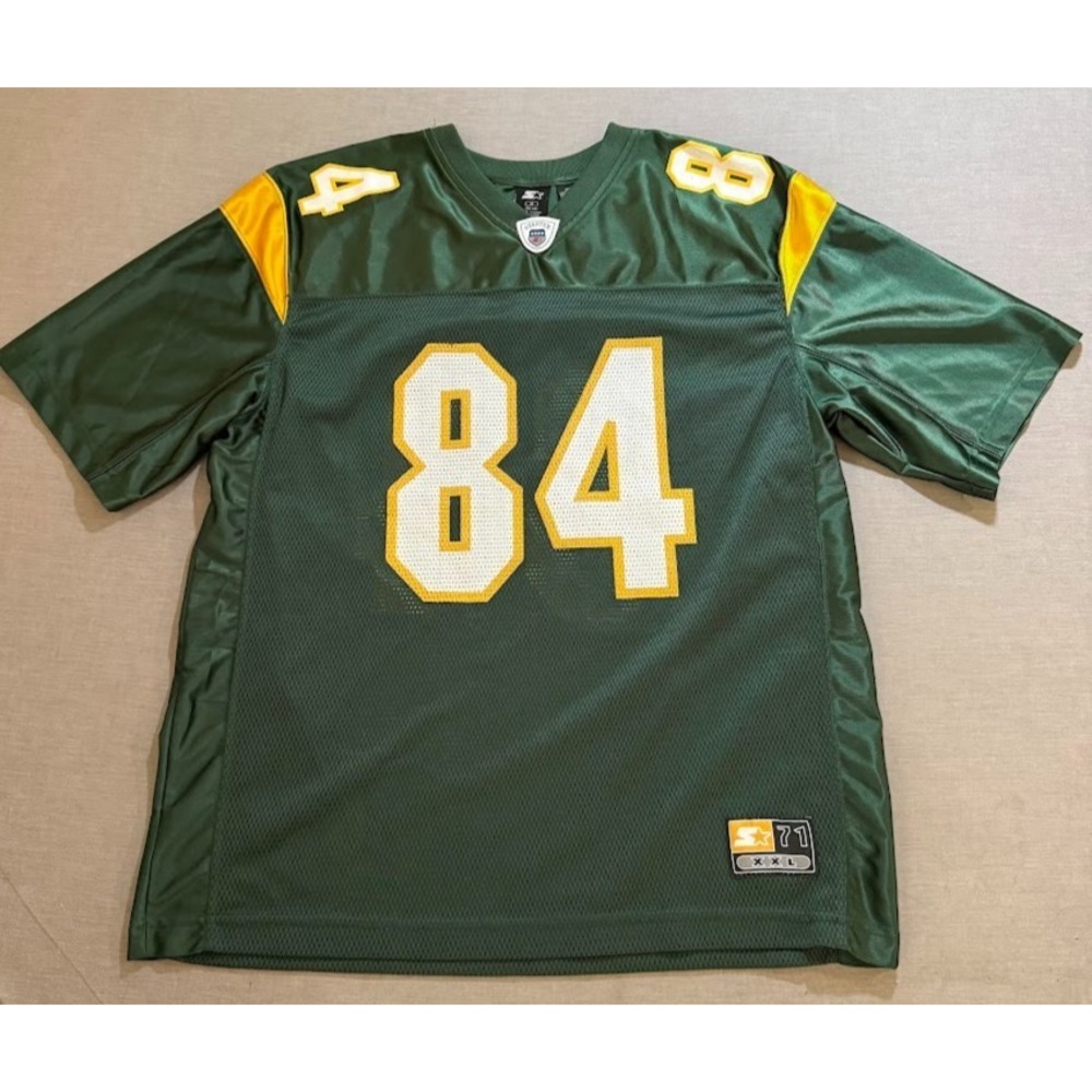 Green Bay Packers Sharpe #84‎ Starter Jersey Mens M Green Short Sleeve Pullover.